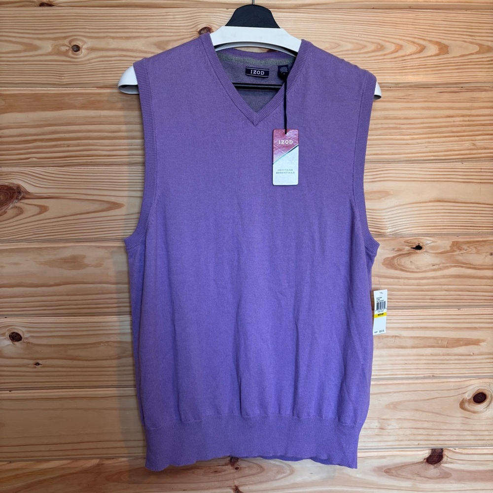 Izod Men's V-Neck Lavender Sweater Vest